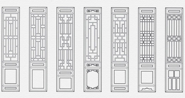 静宁常用中式仿古花窗图案隔断设计图